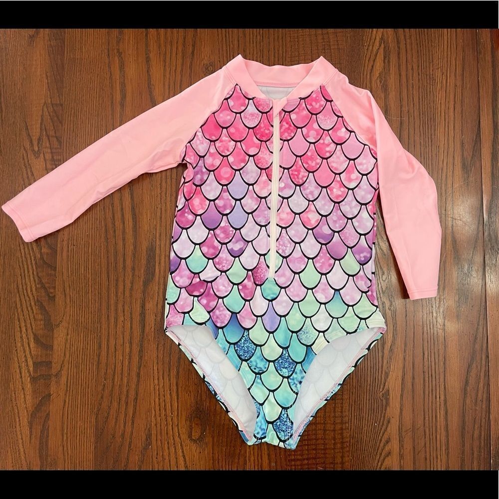Shein Rash Guard Mermaid Swimsuit Size 4/5 (110) NWOT